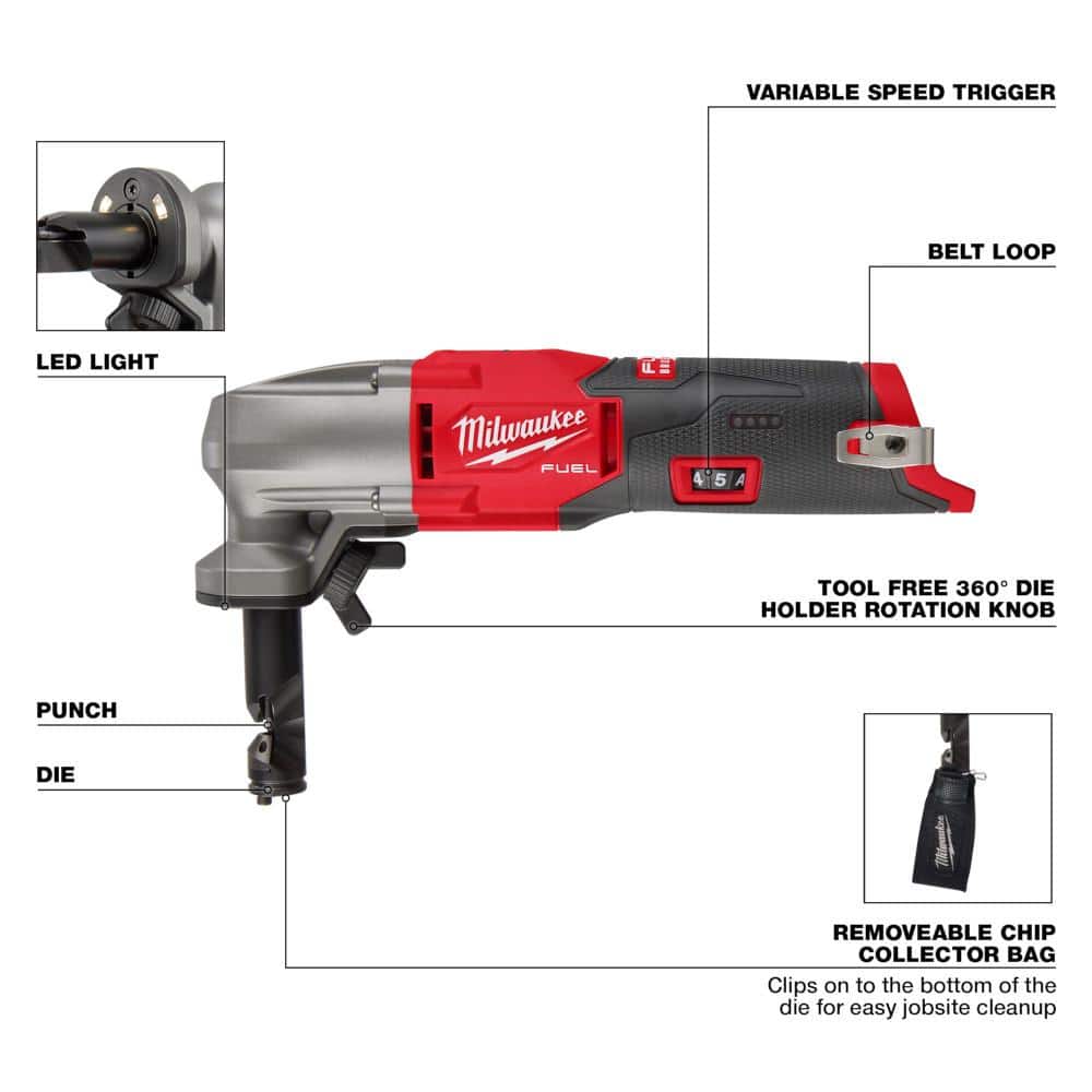 Milwaukee M12 FUEL 12-Volt Lithium-Ion Brushless Cordless 3-Tool Combo: 16-Gauge Variable Speed Nibbler, Compact Band Saw & 3 in. Cut-Off Saw