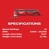 Milwaukee M12 12V Lithium-Ion Cordless Oscillating Multi-Tool (Tool-Only)