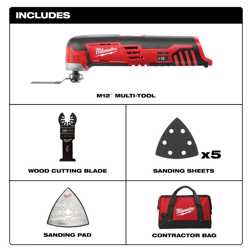 Milwaukee M12 12-Volt Lithium-Ion Cordless Oscillating Multi-Tool with M12 12-Volt Cordless Rotary Tool (Tool-Only)