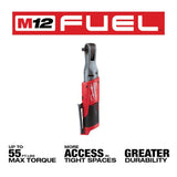 Milwaukee M12 FUEL 12V Cordless Oscillating Multi-Tool + 3/8 in. Ratchet Kit with Two 3.0Ah Batteries