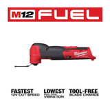 Milwaukee M12 FUEL 12V Lithium-Ion Cordless Oscillating Multi-Tool with M12 2.0Ah Battery