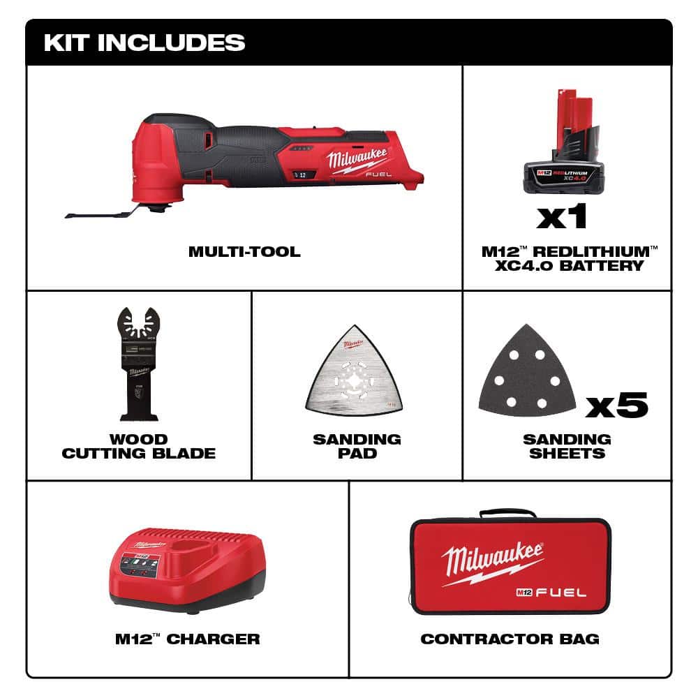 Milwaukee M12 FUEL 12V Lithium-Ion Cordless Oscillating Multi-Tool Kit with M12 Rocket Stand Light