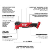 Milwaukee M18 FUEL 18V Lithium-Ion Cordless Brushless Oscillating Multi-Tool with Wet/Dry Shop Vac and (2) High Output 6.0Ah Batteries