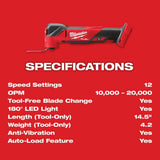 Milwaukee M18 FUEL 18V Lithium-Ion Cordless Brushless Oscillating Multi-Tool with Multi-Tool Blade Kit (20-Piece)