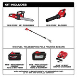 Milwaukee M18 FUEL 16 in. 18-Volt Brushless Cordless Electric Chainsaw with Blower, Pole Pruner, (2) Battery Combo Kit (3-Tool)
