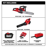 Milwaukee M18 FUEL 16 in. 18-Volt Brushless Cordless Electric Chainsaw withM18 Blower 12.0 Ah and Carrying Case Combo Kit (2-Tool)