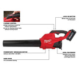 Milwaukee M18 FUEL 18-Volt Brushless Cordless Blower + QUIK-LOK String Trimmer with Rapid Charger Combo Kit (3-Tool)