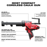 Milwaukee M12 23GA Pin Nailer with M12 10 OZ Caulk Gun (Bare Tool) and M12 High Output 2.5 AH Battery