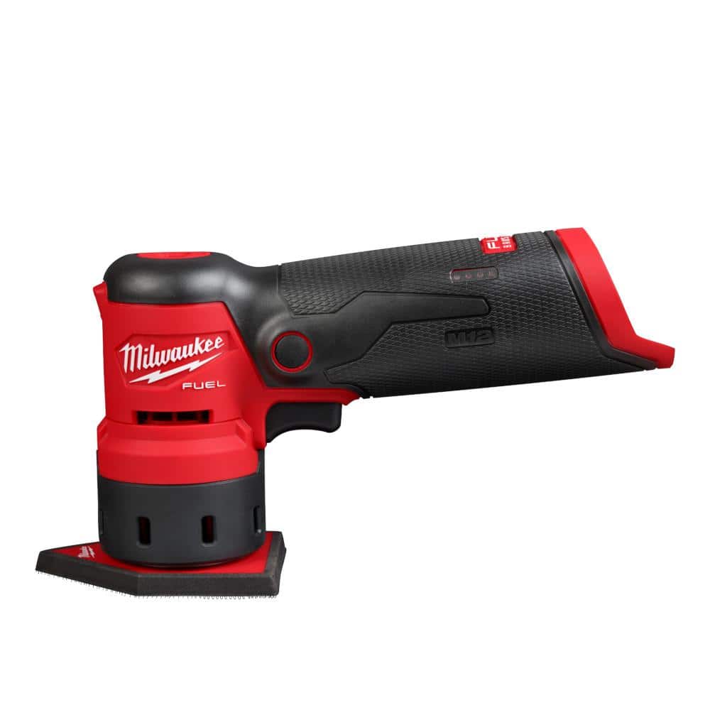 Milwaukee M12 23GA Pin Nailer with M12 FUEL Orbital Detail Sander and M12 High Output CP2.5Ah Battery, 12V