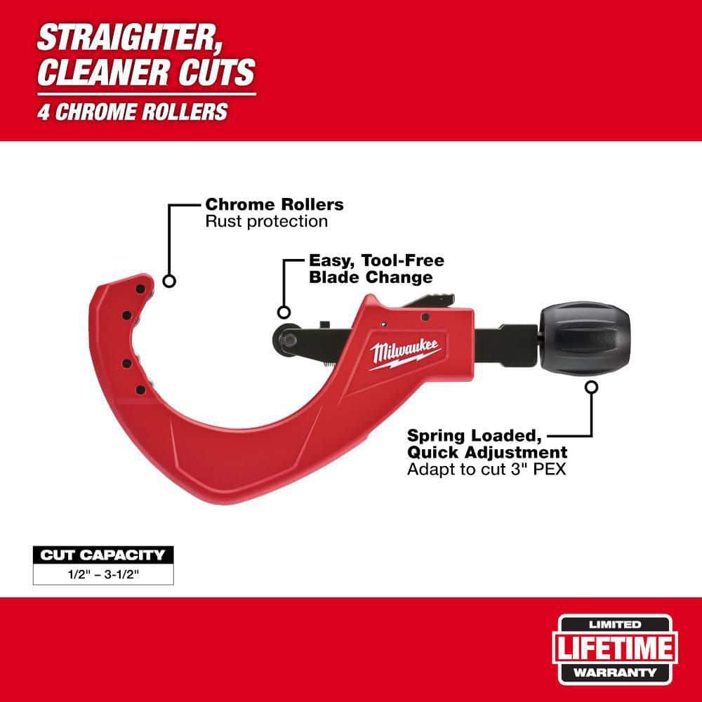 Milwaukee 3-1/2 in. Quick Adjust Copper Tubing Cutter (48-22-4254)