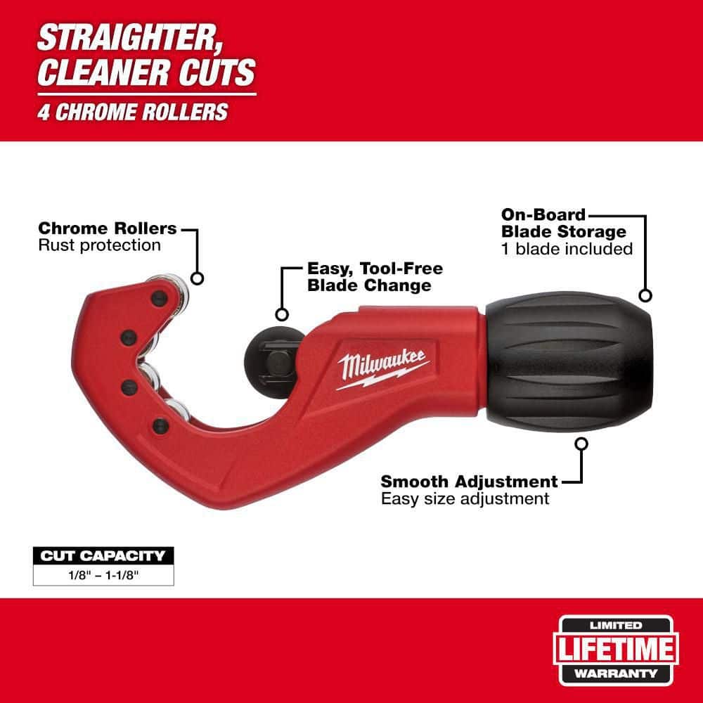 Milwaukee 1 in. Constant Swing Copper Tubing Cutter (1/8 in. to 1-1/8 in. Capacity)