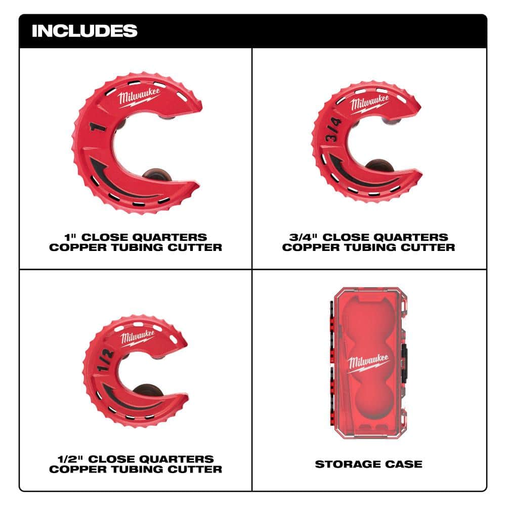 Milwaukee Close Quarters Tubing Cutter Set (3-Piece)