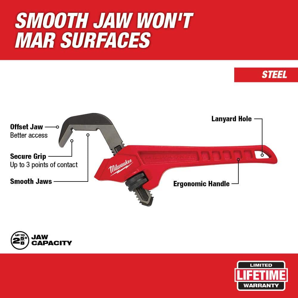 Milwaukee 12 in. Steel Offset Hex Pipe Wrench, 2-5/8 in. Capacity