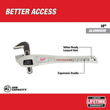 Milwaukee 18 in. Aluminum Offset Pipe Wrench, 2-1/2 in. Jaw Capacity