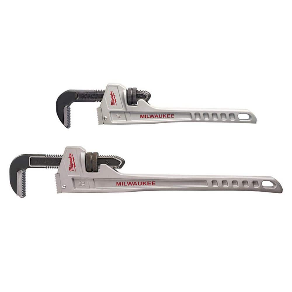 Milwaukee 14 in. and 24 in. Aluminum Pipe Wrench Set (2-Tool)