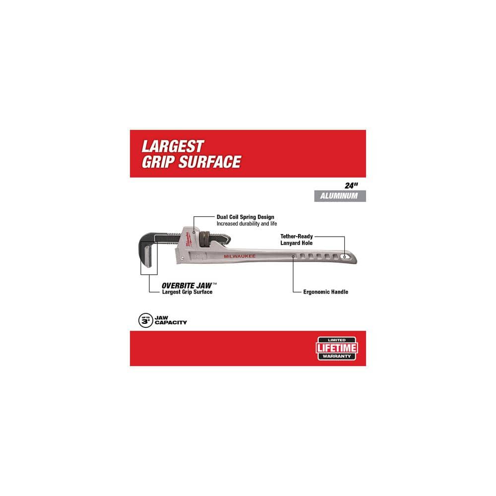 Milwaukee 14 in. and 24 in. Aluminum Pipe Wrench Set (2-Tool)