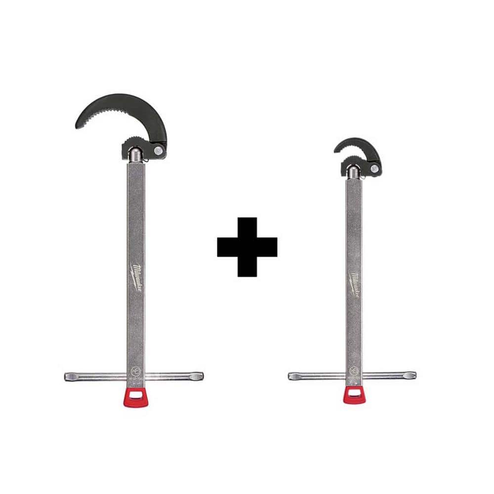 Milwaukee 2.5 in. Basin Wrench with 1.25 in. Basin Wrench, Telescoping Handle (2-Pack)