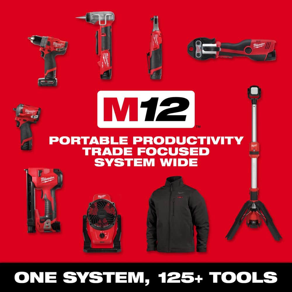 Milwaukee M12 12-Volt Cordless 3/8 in. Crown Stapler with M12 Right Angle Drill, Tool-Only (2447-20/2415-20)