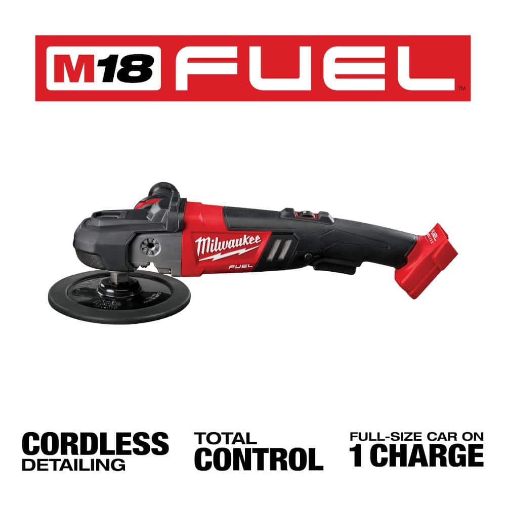 Milwaukee M18 FUEL 18V Brushless Cordless 7 in. Variable Speed Polisher with M12 Variable Speed Polisher/Sander (2-Tool)
