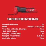 Milwaukee M12 FUEL 12-Volt Lithium-Ion Cordless Compact Band Saw + M12 FUEL Oscillating Multi-Tool + M12 FUEL 3 in. Cut-Off Saw (Tool-Only)