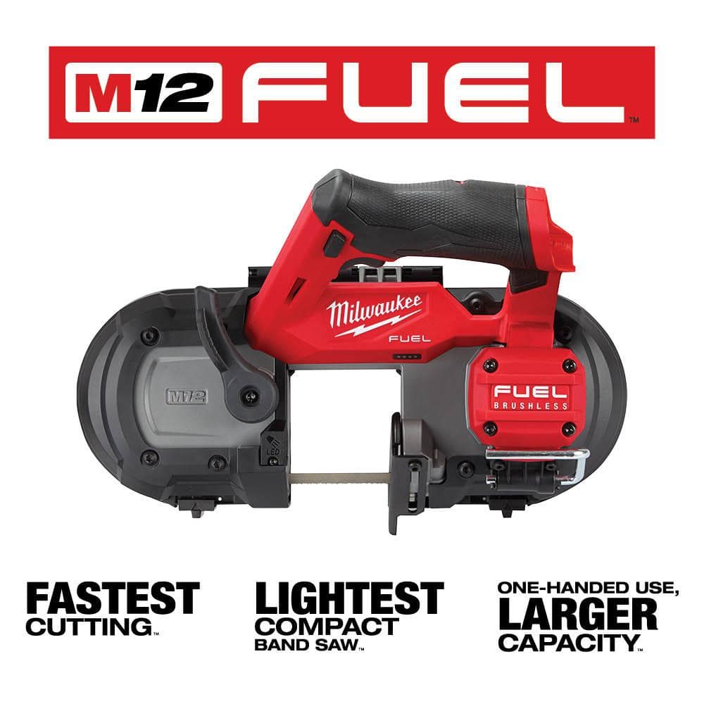 Milwaukee M12 FUEL 12-Volt Lithium-Ion Cordless Compact Band Saw + M12 FUEL Oscillating Multi-Tool + M12 FUEL 3 in. Cut-Off Saw (Tool-Only)