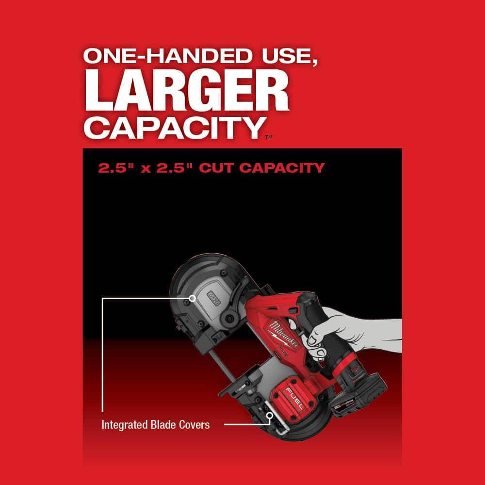 Milwaukee M12 FUEL 12V Lithium-Ion Cordless Compact Band Saw XC Kit with 3/8 in. Ratchet