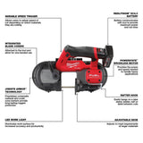 Milwaukee M12 FUEL 12V Lithium-Ion Cordless Compact Band Saw XC Kit with 3/8 in. Ratchet