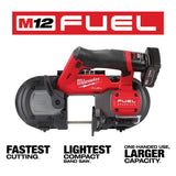 Milwaukee M12 FUEL 12-Volt Lithium-Ion Cordless Compact Band Saw XC Kit with 2 Batteries, Charger, Reamer, 3 Blades and Bag