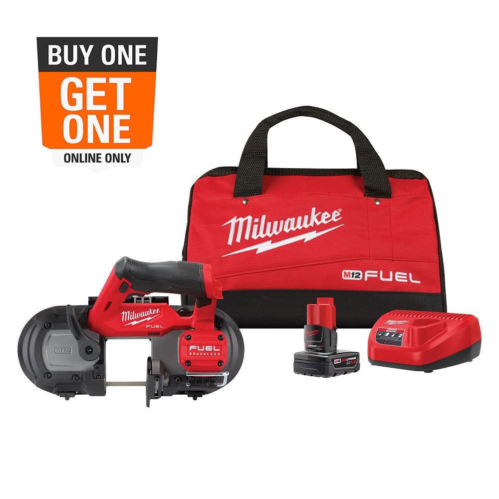 Milwaukee M12 FUEL 12V Lithium‑Ion Cordless Compact Band Saw with 3.0Ah Battery Pack (2-Pack)