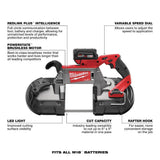 Milwaukee M18 FUEL 18-Volt Brushless Cordless Deep Cut Band Saw Kit, 5.0Ah Battery + Charger + Hard Case (2729-21)
