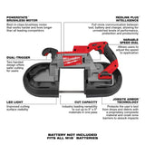 Milwaukee M18 FUEL 18-Volt Brushless Cordless Deep Cut Dual-Trigger Band Saw, 5" x 5" Capacity (Tool-Only)