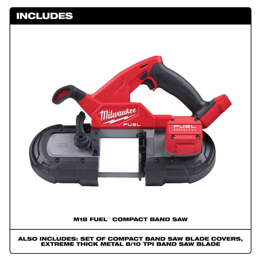 Milwaukee M18 FUEL 18V Brushless Cordless Compact Band Saw w/ 1 in. SDS-Plus Rotary Hammer (Tool-Only)