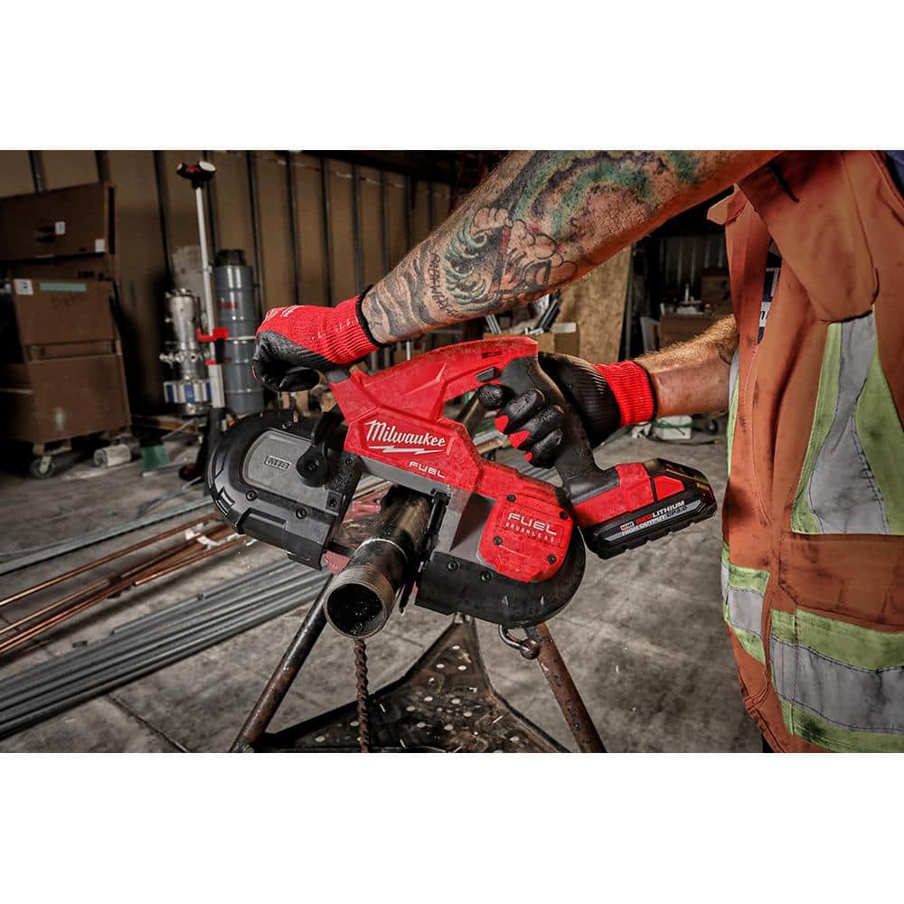 Milwaukee M18 FUEL 18-Volt Lithium-Ion Brushless Cordless Compact Bandsaw Kit with FUEL 1/4 in. Hex Impact Driver