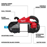 Milwaukee M18 FUEL 18V Cordless Deep Cut Band Saw Kit with ONE-KEY, 5 in. Capacity, 2 Batteries (2929S-22)