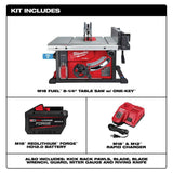 Milwaukee M18 FUEL ONE-KEY 18V Brushless Cordless 8-1/4 in. Table Saw Kit with 12.0Ah Battery, Rapid Charger and Folding Stand