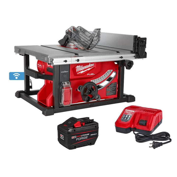 Milwaukee M18 FUEL ONE-KEY 18-Volt Lithium-Ion Brushless Cordless 8-1/4 in. Portable Table Saw Kit with (1) 12.0Ah Battery and Rapid Charger