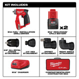 Milwaukee M12 FUEL 12V Lithium-Ion Brushless Cordless 4-in-1 3/8 in. Installation Drill/Driver Kit with M12 ROCKET Stand Light