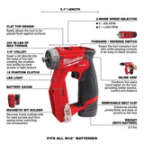 Milwaukee M12 FUEL 12-Volt Brushless Cordless 4-in-1 Installation 3/8 in. Drill Driver & SURGE Impact Driver Combo Kit