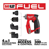 Milwaukee M12 FUEL 12V Li-Ion Brushless Cordless 4-in-1 Installation 3/8 in. Drill Driver Kit, 4-Heads & PACKOUT Bit Set (60-Pc)