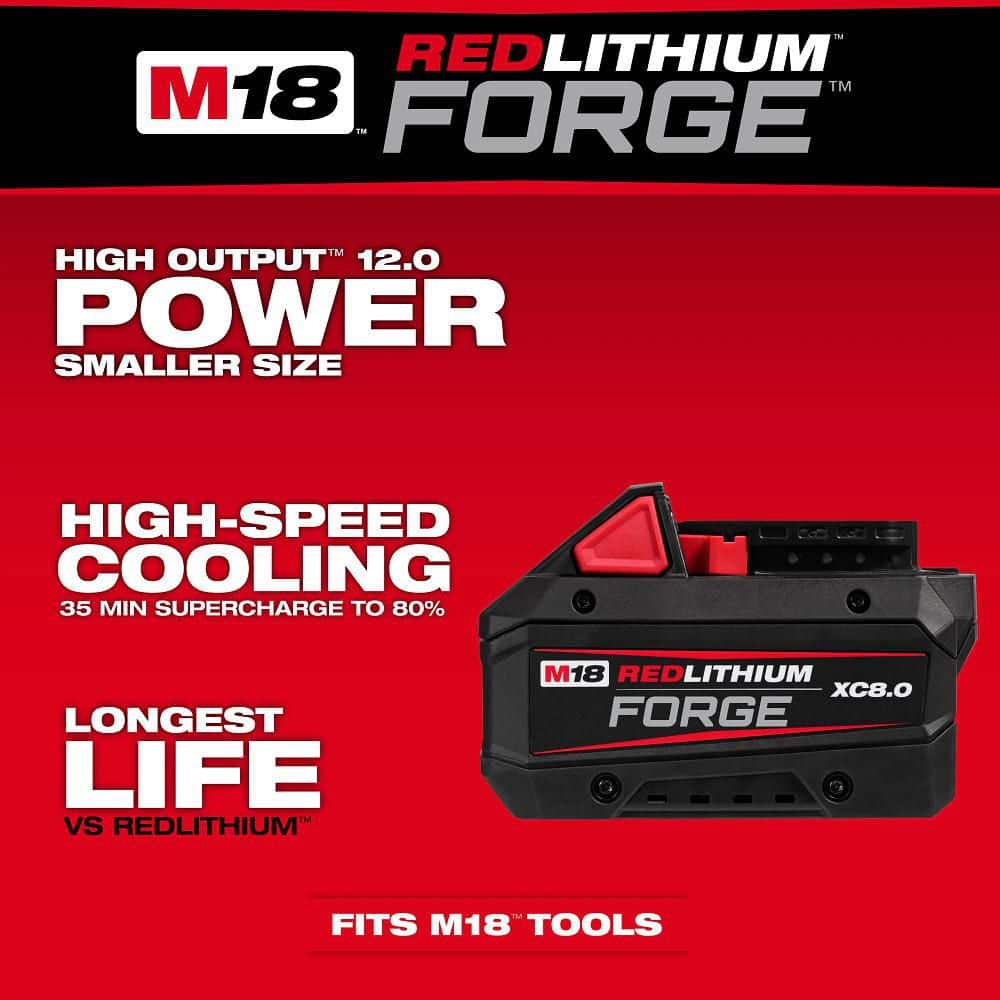 Milwaukee M18 18V Lithium-Ion REDLITHIUM FORGE XC 8.0 Ah Battery Pack