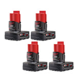 Milwaukee M12 12-Volt REDLITHIUM XC 3.0Ah Battery Pack (4-Pack)