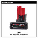 Milwaukee M12 12-Volt REDLITHIUM XC 3.0Ah Battery Pack (4-Pack)