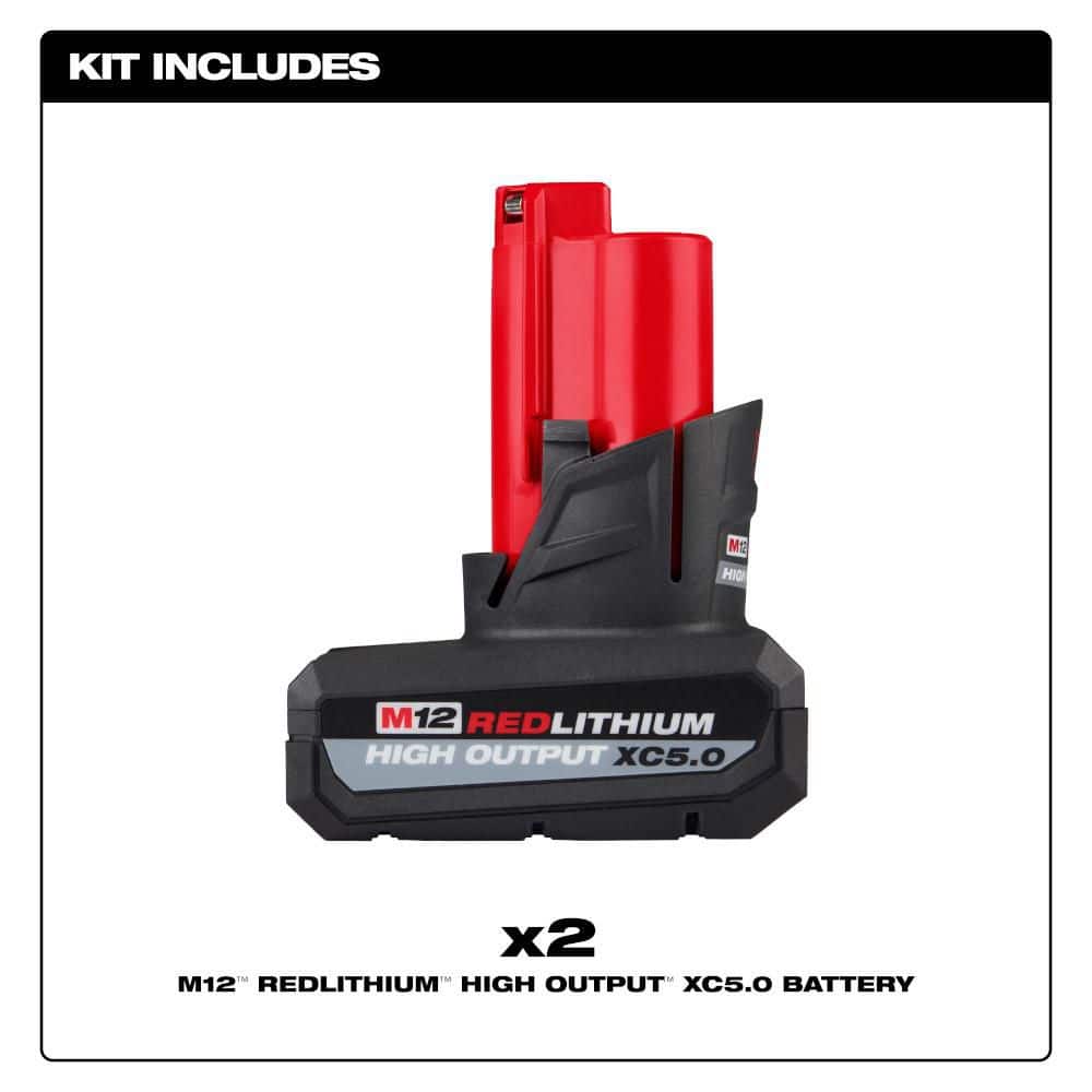 Milwaukee M12 12-Volt Lithium-Ion REDLITHIUM High Output XC5.0 Battery (2-Pack)