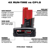 Milwaukee M12 12-Volt REDLITHIUM Extended Capacity Battery Pack Combo with XC 6.0Ah and CP 3.0Ah Batteries