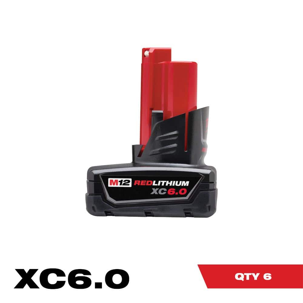 Milwaukee M12 12-Volt REDLITHIUM XC6.0 Extended Capacity Battery Pack (6-Pack)