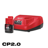 Milwaukee M12 12-Volt REDLITHIUM CP2.0 Battery and Charger Starter Kit (2.0Ah)