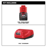 Milwaukee M12 12-Volt REDLITHIUM CP2.0 Battery and Charger Starter Kit (2.0Ah)