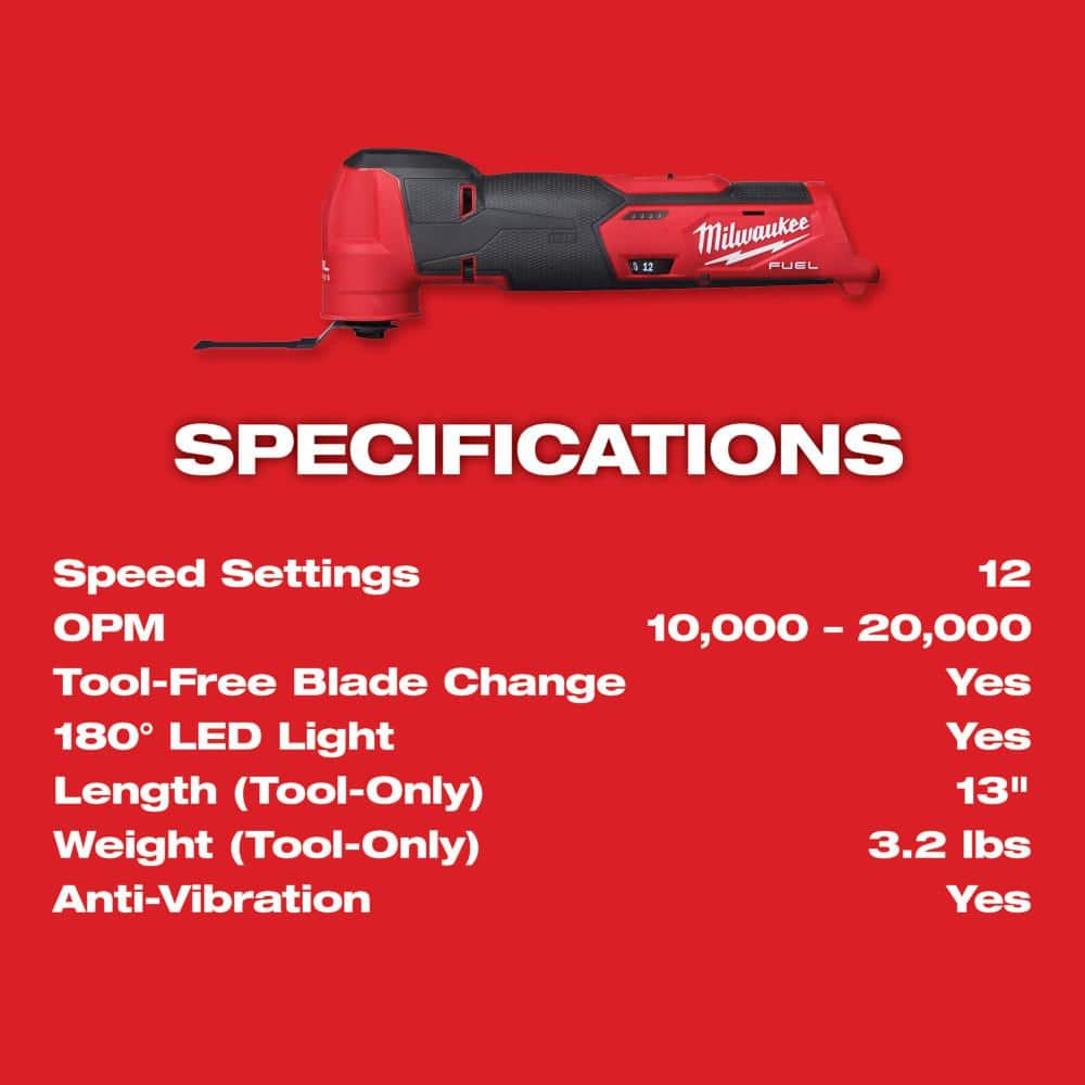 Milwaukee M12 FUEL 12-Volt Lithium-Ion Cordless Oscillating Multi-Tool and M12 FUEL Compact Band Saw with Battery and Charger