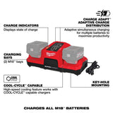 Milwaukee M18 18V Dual Bay Simultaneous Super Charger with 4-Point Mounting