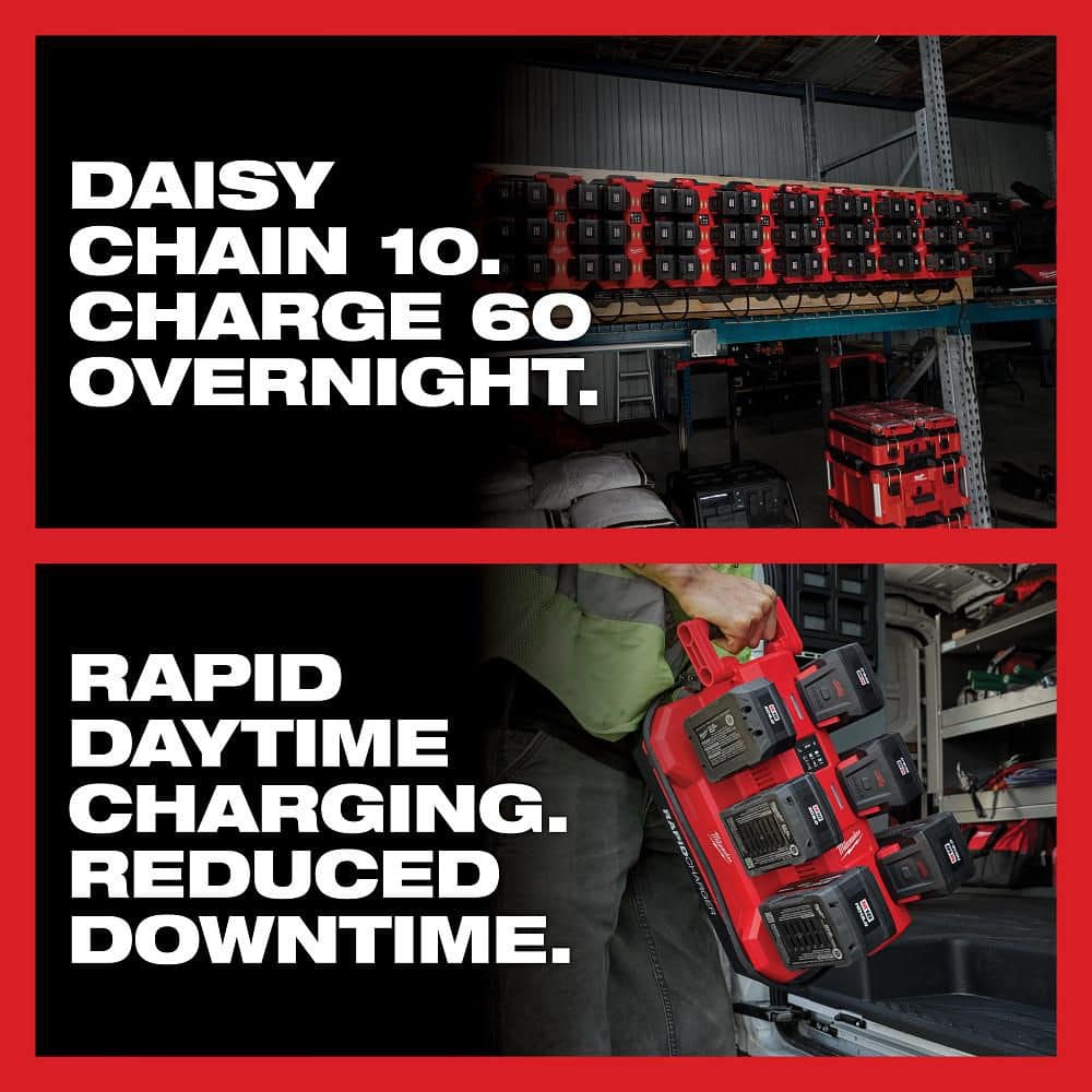 Milwaukee M18 PACKOUT 6‑Port Daisy Chain Rapid Charger, 48-59-1817